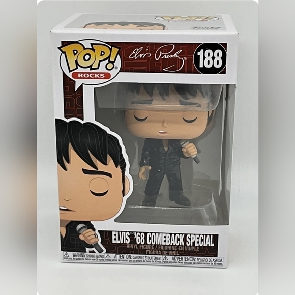 Funko- Pop Rocks 188 Elvis Pressley '68 Comeback - Picture 1 of 6